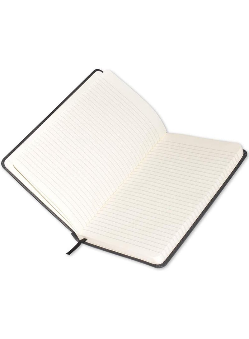 FIS Executive Notebook 120-Sheets Single Line 13x21cm, Italian PU with Pen, Black - FSNBEXSL1321BK - Image 2
